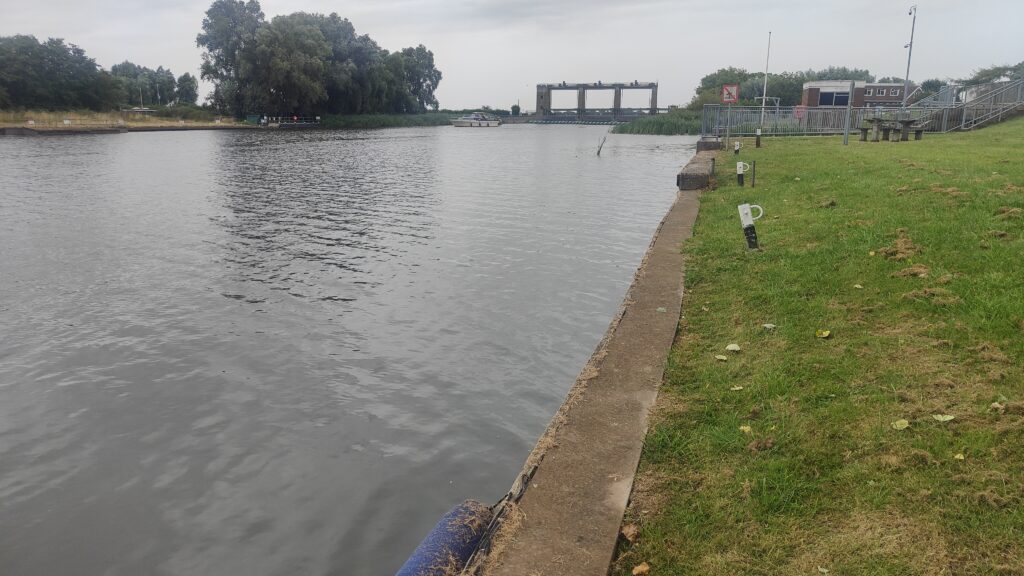 Looking the other way along the potential site for an accessible mooring. A linear pontoon would provide for fluctuating water levels.